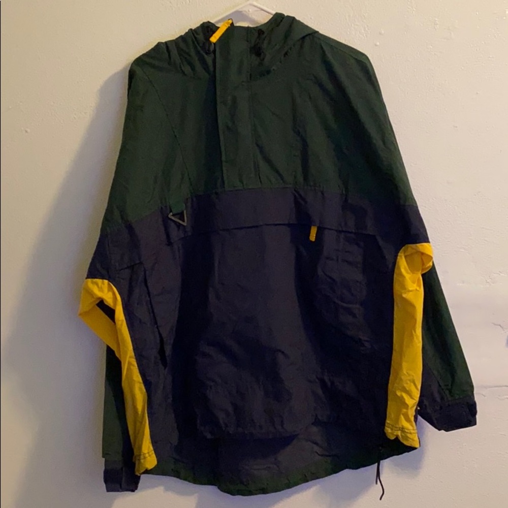 VINTAGE rain jacket pullover tri color 🔥🔥🔥